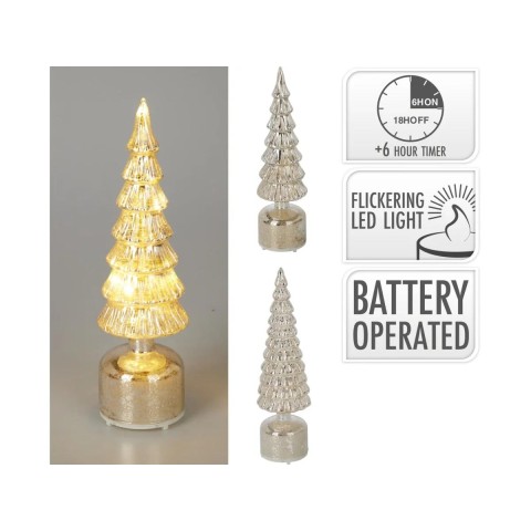 ALBERO VETRO LED 36CM MARR.2AS